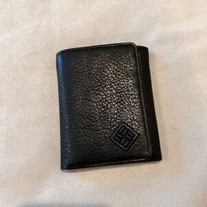 Columbia Black leather trifold wallet NWOT